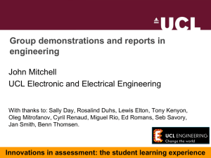 Group demonstrations and reports in engineering
