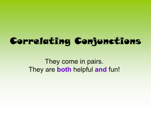 Correlating Conjunctions