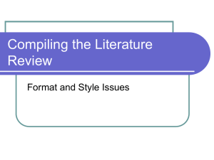 Compiling the Literature Review ()