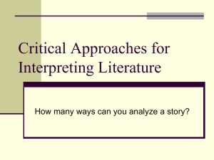 Critical Approaches for Interpreting Literature