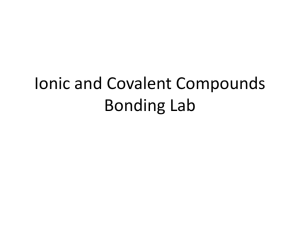 Ionic and Covalent Compounds Bonding Lab