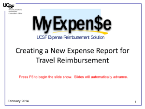 Creating a New Expense Report