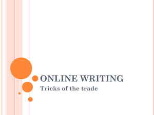 Online writing - School of Journalism