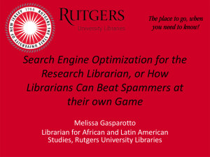 Search Engine Optimization for the Research Librarian