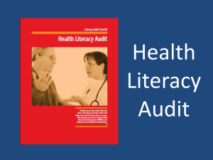 Health Literacy Audit Intro - North Bay Literacy Council