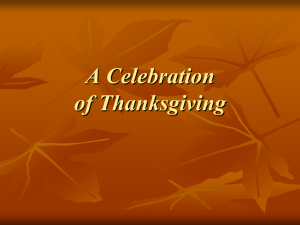 A Celebration of Thanksgiving