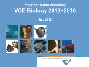VCE Biology 2013−2016 - Victorian Curriculum and Assessment