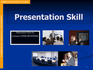 Orientation Presentation Skills
