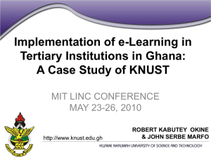 Implementation of e-Learning in Ghanaian Tertiary Institutions