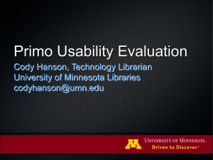 Primo Usability Evaluation