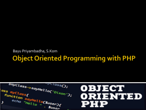 Object Oriented Programming with PHP