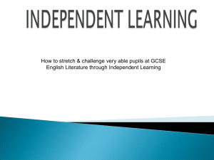 Peta Lovett workshop independent learning