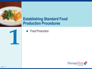 Establishing Standard Food Production Procedures