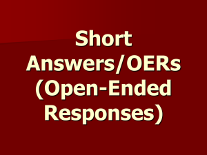 Short Answers/OERs
