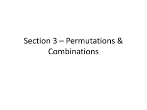 Section 3 – Permutations & Combinations