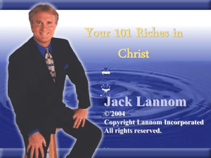 Presentación de PowerPoint - Your 101 Riches in Christ