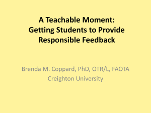 A Teachable Moment: Getting Students to Provide Responsible