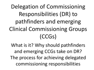 Delegation of commissioning responsibilities to
