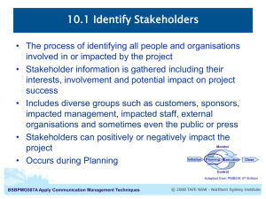 10.1 Identify Stakeholders