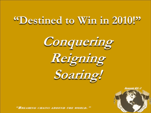 Our Motto: Conquering, Reigning, and Soaring. Romans