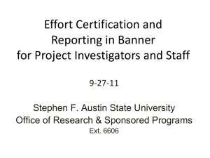 Banner Effort Reporting - Stephen F. Austin State University