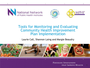 Tools for Monitoring and Evaluating Community Health Improvement