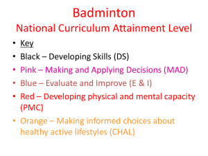 Badminton National Curriculum Attainment Level