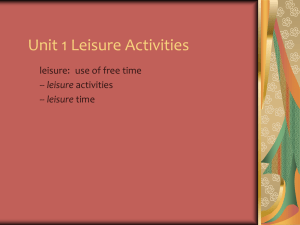 Unit 1 Leisure Activities