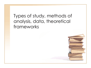 Data, theoretical frameworks, methods of analysis