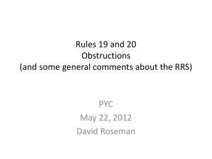 Rules 19 and 20 Obstructions