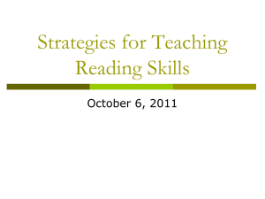 Strategies for Teaching Reading Skills 2011