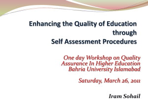 Presentation on Self Assessment Procedure