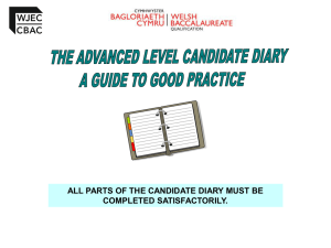 Advanced level Candidate Diary