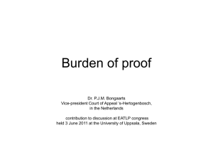 Burden of Proof, PowerPoint Presentation