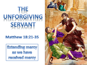 The Unforgiving Servant - Radford Church of Christ