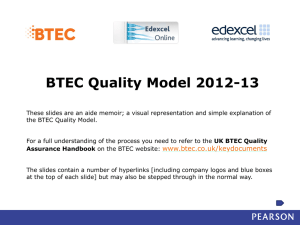 BTEC Quality Model 2012-13