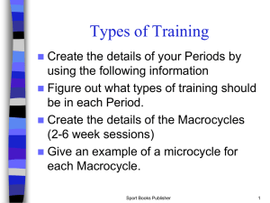Types of training for Macrocycles