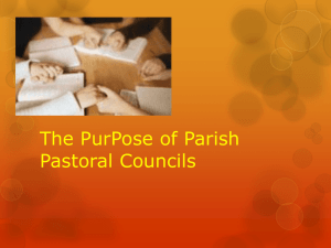 The PurPose of Parish Pastoral Councils