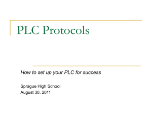 PLC Protocols - Sprague High School