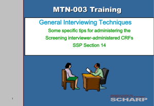 General Interviewing Techniques