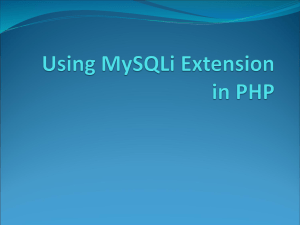 Using MySQLi Extension in PHP