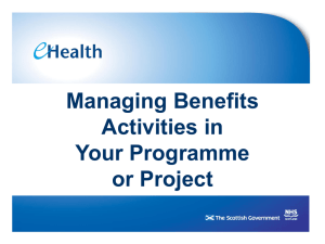 Managing Benefits Activities – Slides