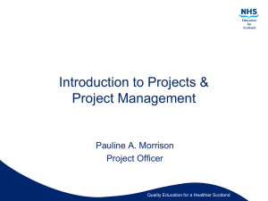 Introduction to Projects and Project Management