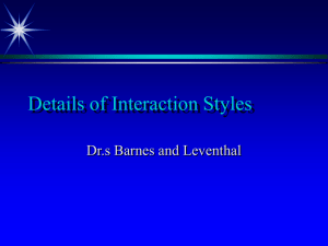 Interaction Styles