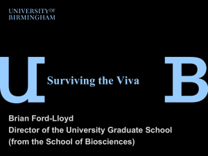 Surviving the viva - University of Birmingham Intranet