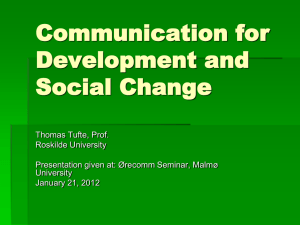 Communication for Development – founding fathers…early models…