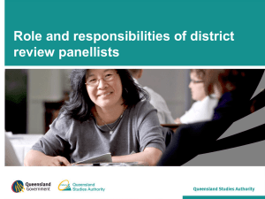 Roles and responsibilities of district review panels