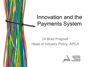 Innovation and the Payments System
