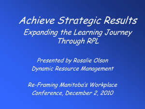 Expanding the Learning Journey Through RPL