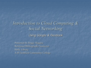 Introduction to Cloud Computing & Social